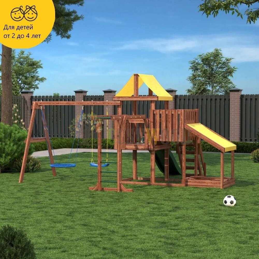 Детская деревянная игровая площадка для улицы дачи CustWood Junior Color JC17