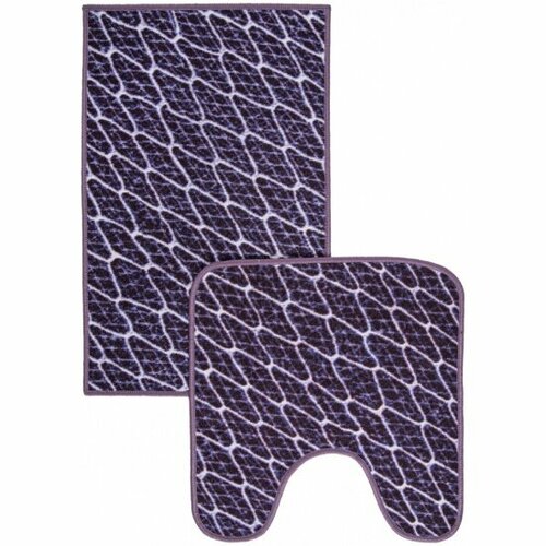 Комплект ковриков для ванной Cleopatra For Trading & International Marketing Нью Соса 50х80/57х60, 154805-82292-55, фиолетовый