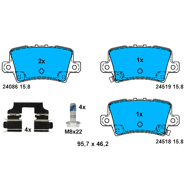ATE 13.0460-5757.2 (13046057572 / 43022SMGE00 / 43022SMGE01) колодки тормозные дисковые задн, honda: Civic (Цивик) vIIi