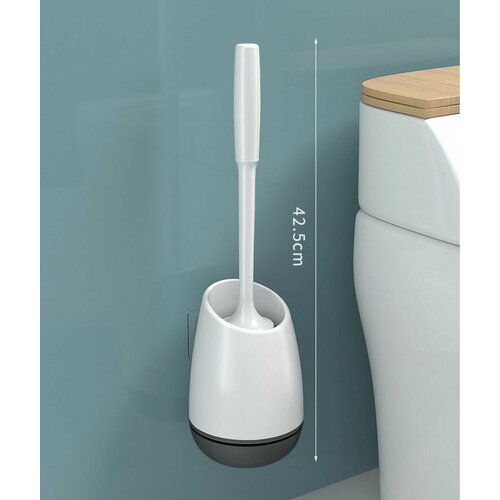 Настенный стандартный ершик для унитаза белый верх черный низ