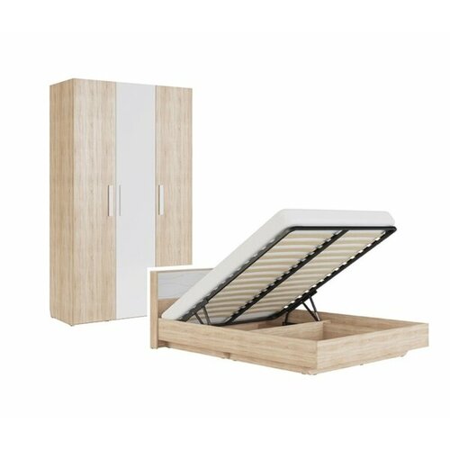 КБ Кровать Лира Люкс 1,6+ Шкаф 3 дверный сонома