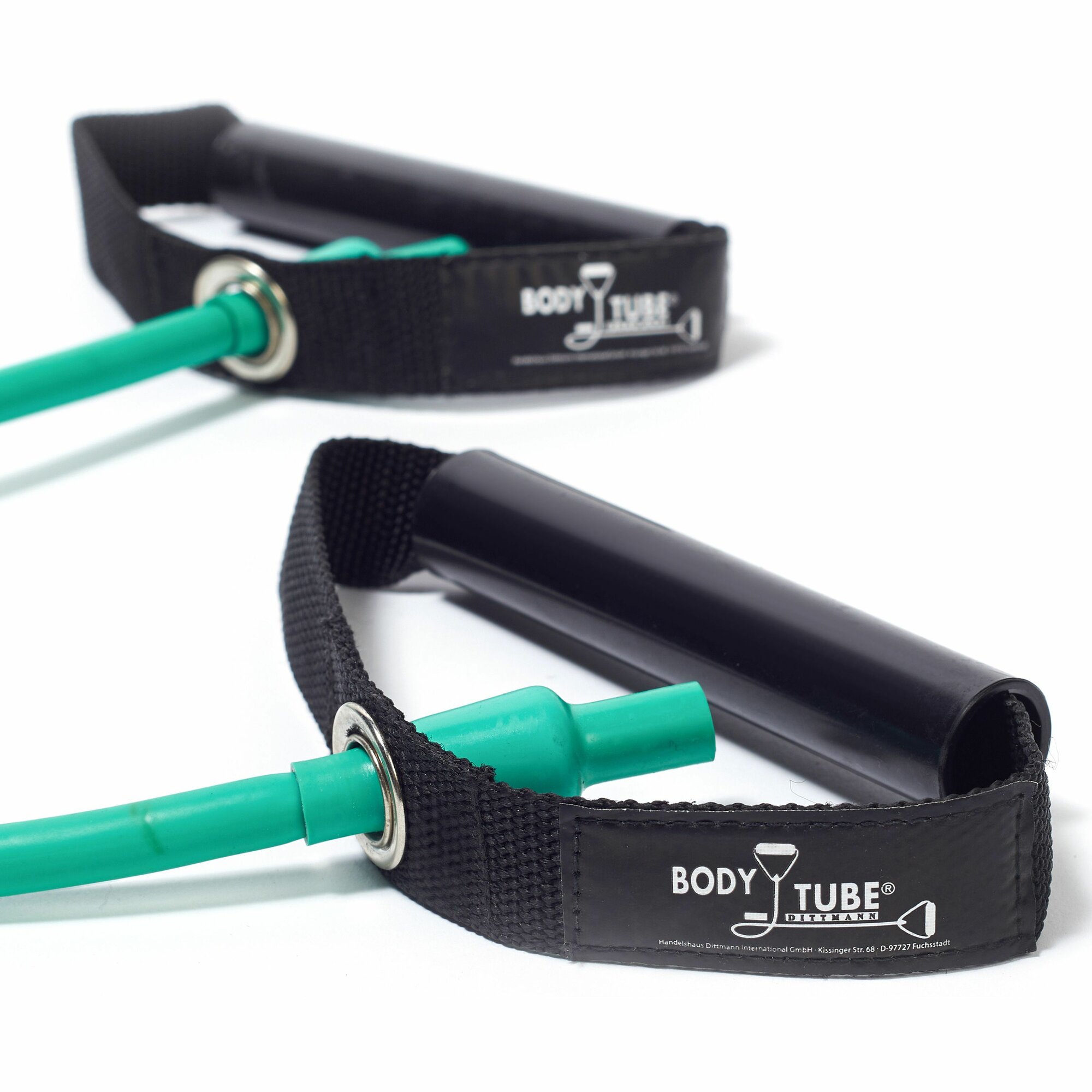 Эспандер трубчатый с ручками / Амортизатор для фитнеса DITTMANN Body-Tube, слабое сопротивление (5-8 кг), 120 см, зеленый