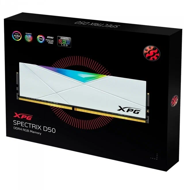 Оперативная память ADATA XPG Spectrix D50 AX4U32008G16A-DW50, 16ГБ, 3200МГц, RGB, 2шт.