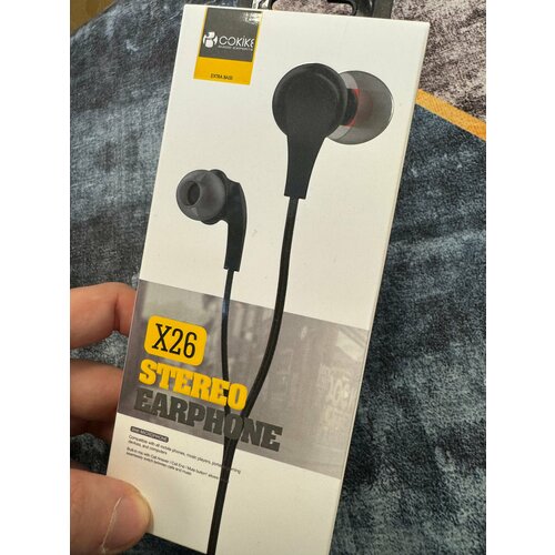 Проводные наушники капельки с микрофоном Cokike X26 95 Дцб 130см 16 Ом разъем 35мм для старых телефонов магнитолы радио MP3-плеера VR-оч 588₽
