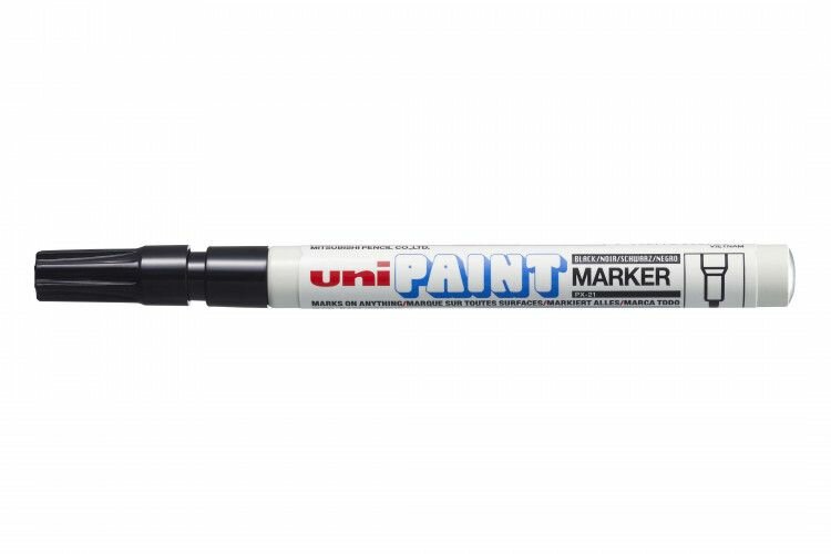 Промышленный масляный маркер-краска Uni PAINT PX-21 по всем поверхностям, 0.8-1.2 мм Чёрный,