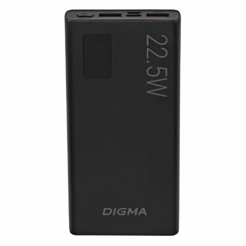 Внешний аккумулятор (Power Bank) Digma DGPF10A, 10000мAч, черный [dgpf10a22pbk]