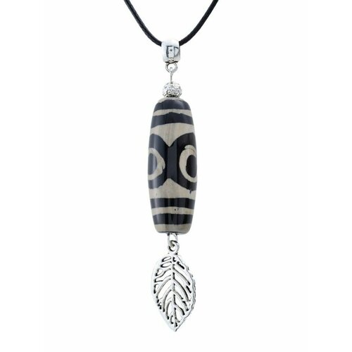 Колье ФАБРИКА украшений Оберег с бусиной Дзи 3 глаза, агат, длина 45 см