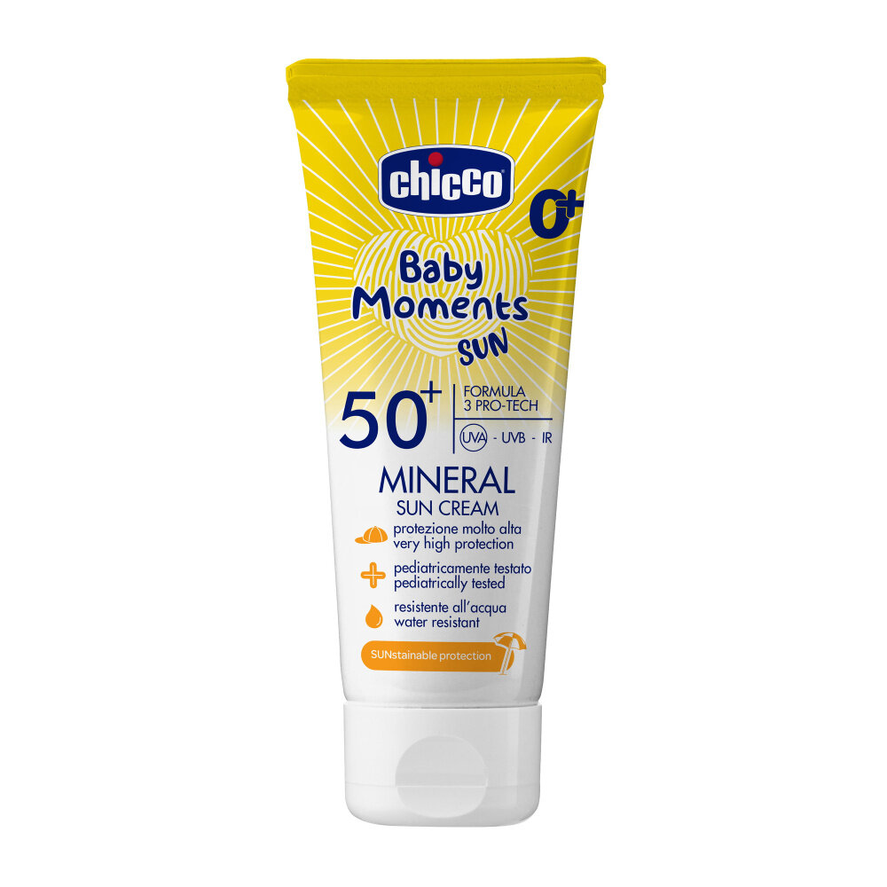 Крем Chicco минеральный солнцезащитный SPF50+, 75 мл