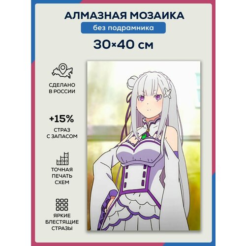 Алмазная мозаика 30x40 Ре: зеро без подрамника