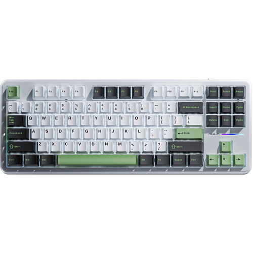 Клавиатура AULA F87 White-Black-Green белый, черный, белый, зеленый