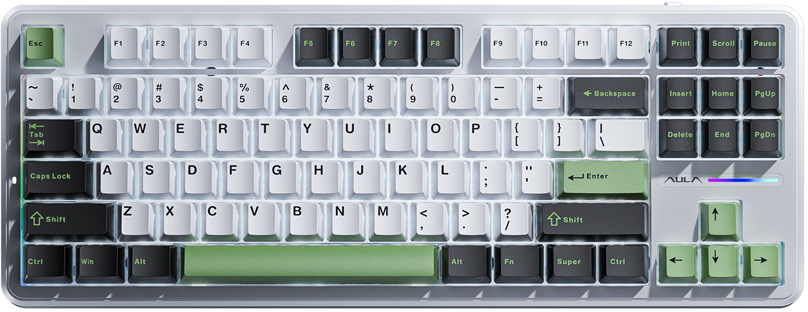 Клавиатура AULA F87 White-Black-Green