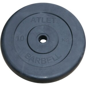 49918-76730 Диск обрезиненный BARBELL ATLET 10 кг / диаметр 26 мм, MB-AtletB26-10