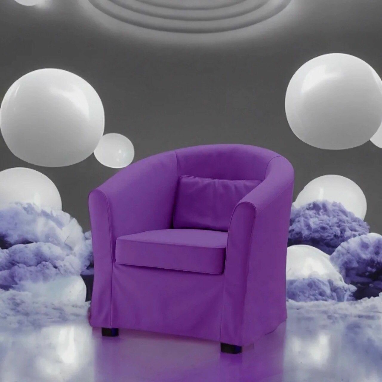 Чехол на кресло Тульста (TULLSTA), Цвет лиловый велюр