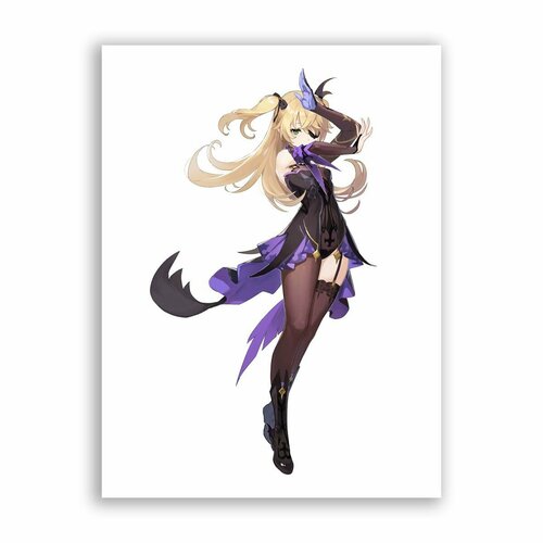 Постер, плакат на бумаге / Genshin Impact - Фишль / Размер 60 x 80 см