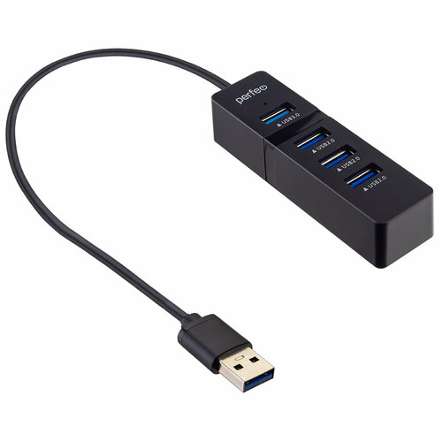 PF-H041 Black USB-HUB 1 Port 3.0+3 Port 2.0 чёрный