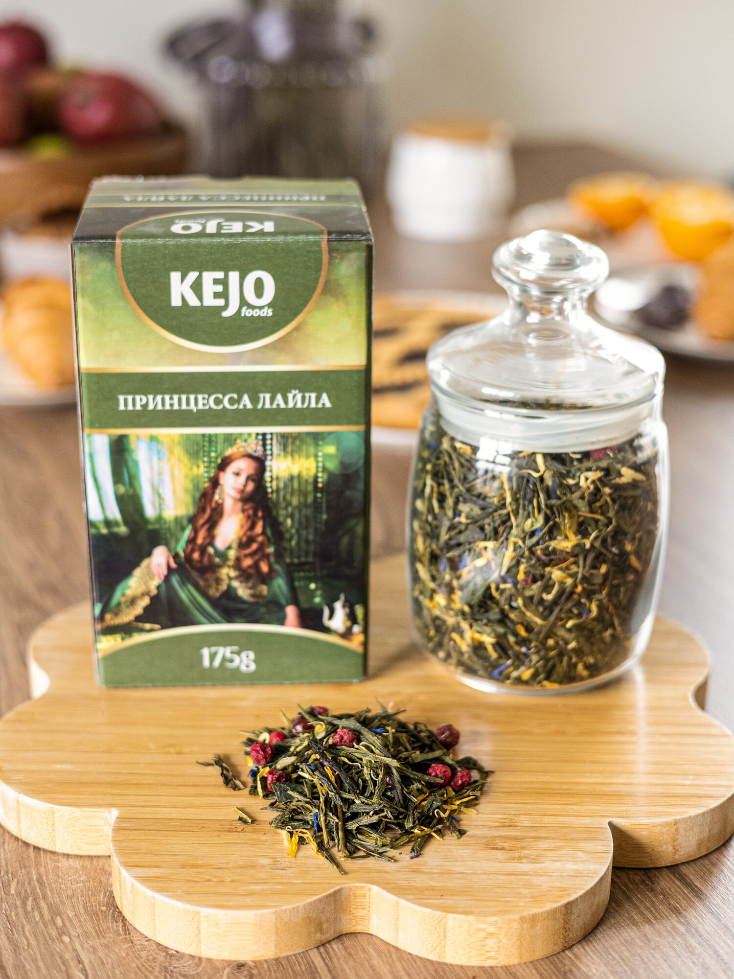 Чай зеленый "принцесса лайла" КEJOfoods 175гр в стеклянной банке Kejo foods - фото №11