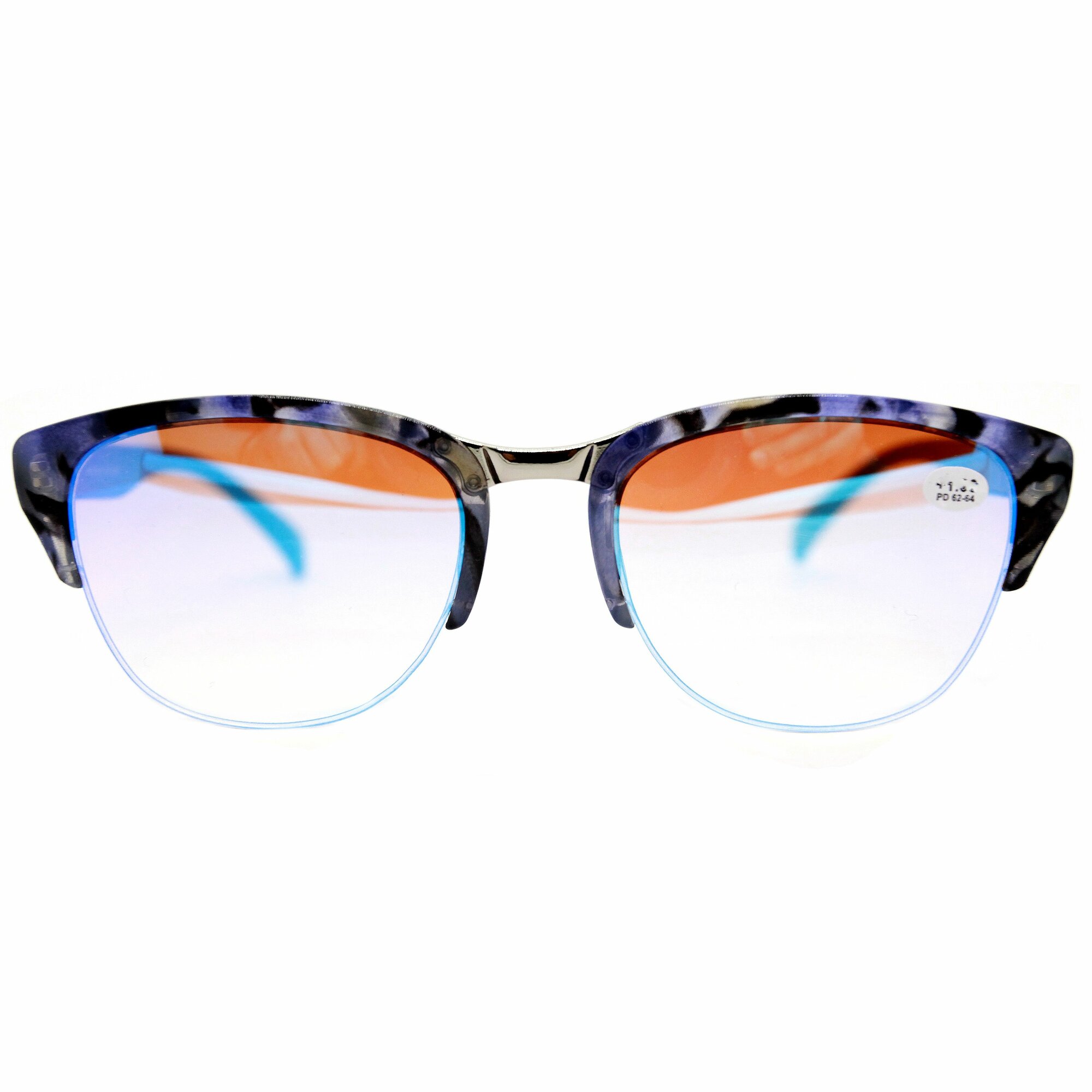 Женские очки зеркальные корригирующие (-2.00) Fabia Monti 0239, зеркальные, без футляра, РЦ 62-64