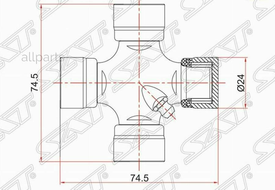 SAT ST-20781756 Крестовина CHEVROLET CAPTIVA C100/OPEL ANTARA/DAEWOO WINSTORM 07-
