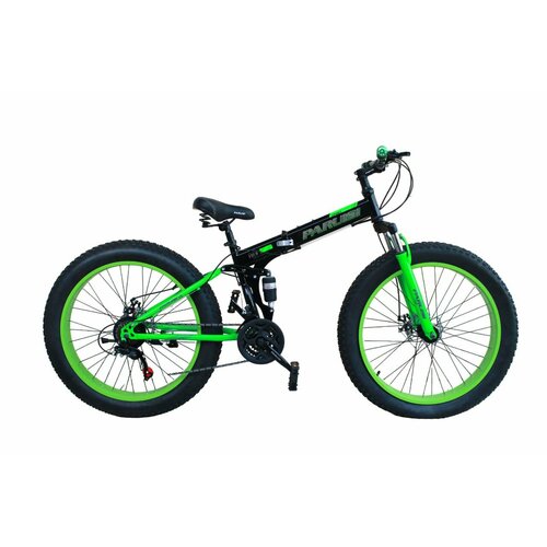Велосипед - фэтбайк PARUISI FOLD 26 черно-зеленый 24969₽