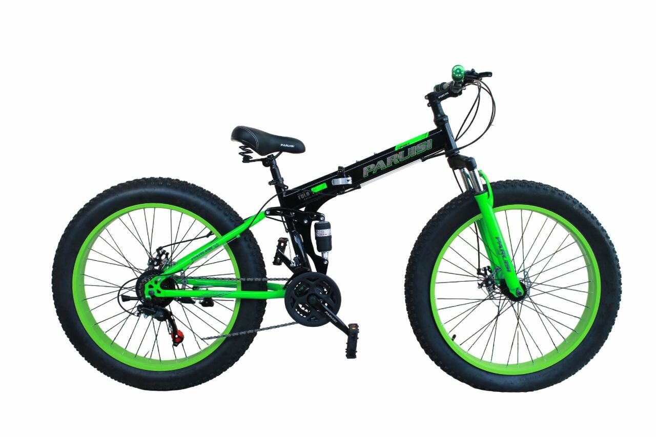 Велосипед - фэтбайк PARUISI FOLD 26" черно-зеленый