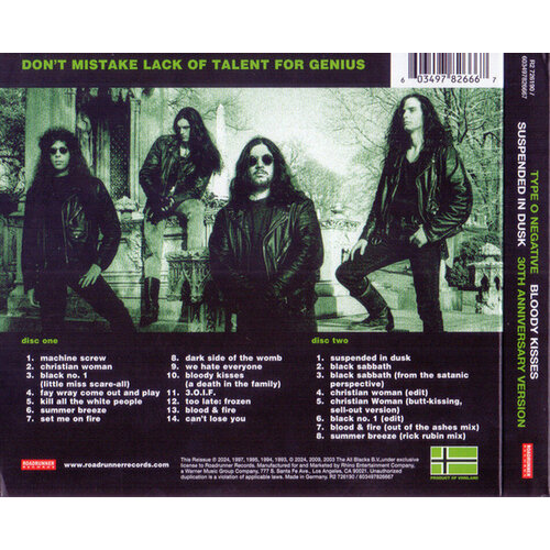 Audio CD Type O Negative. Bloody Kisses. Deluxe (2 CD)