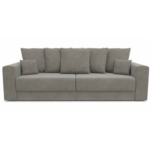 Диван-кровать, раскладной PUSHE, Мэдисон Lux, с подушками, велюр, серый Velutto 08