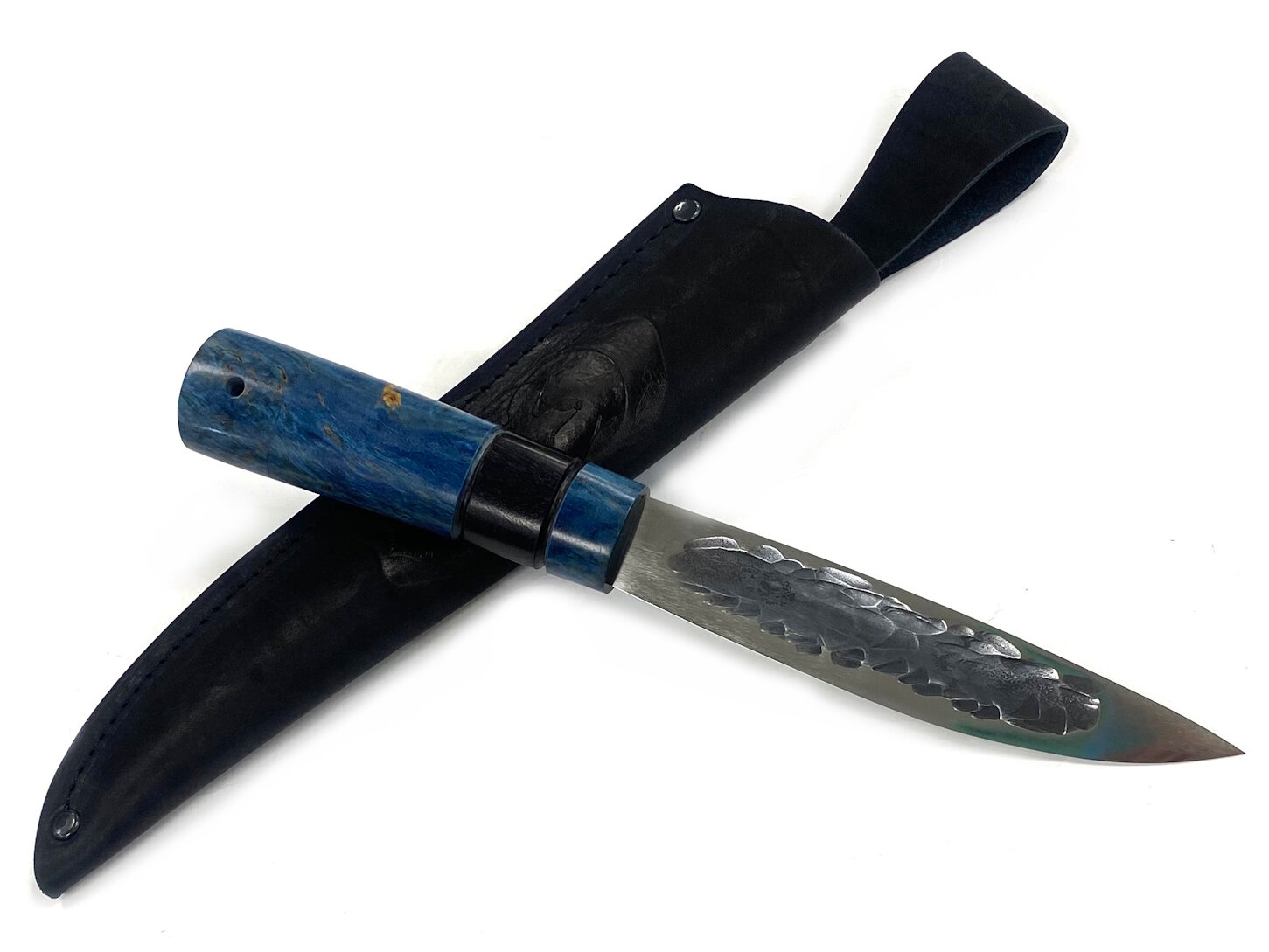 Якутский нож, Х12МФ, рукоять стабилизированная карельская береза, граб