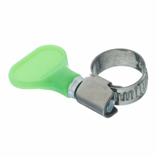 Хомут червячный обжимной 10-16 мм нержавеющая сталь с бабочкой 1008₽