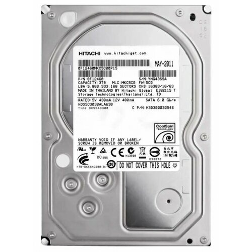 Жесткий диск Hitachi 0F12460 3Tb CoolSpin SATAIII 3.5