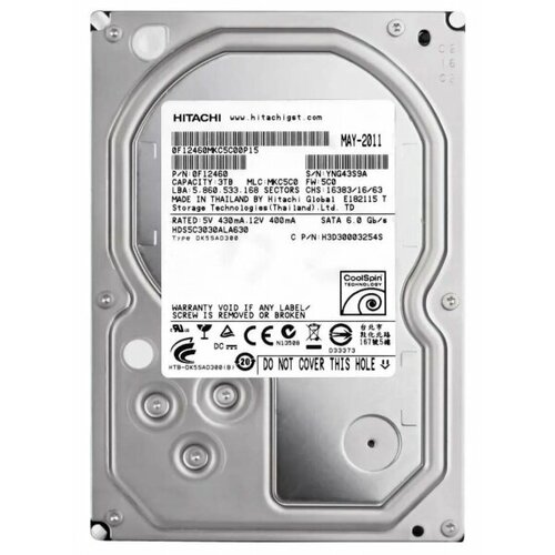 Жесткий диск Hitachi H3D30003254S 3Tb CoolSpin SATAIII 35 HDD 15935₽