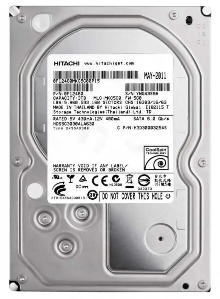 Жесткий диск Hitachi HDS5C3030ALA630 3Tb CoolSpin SATAIII 3.5" HDD