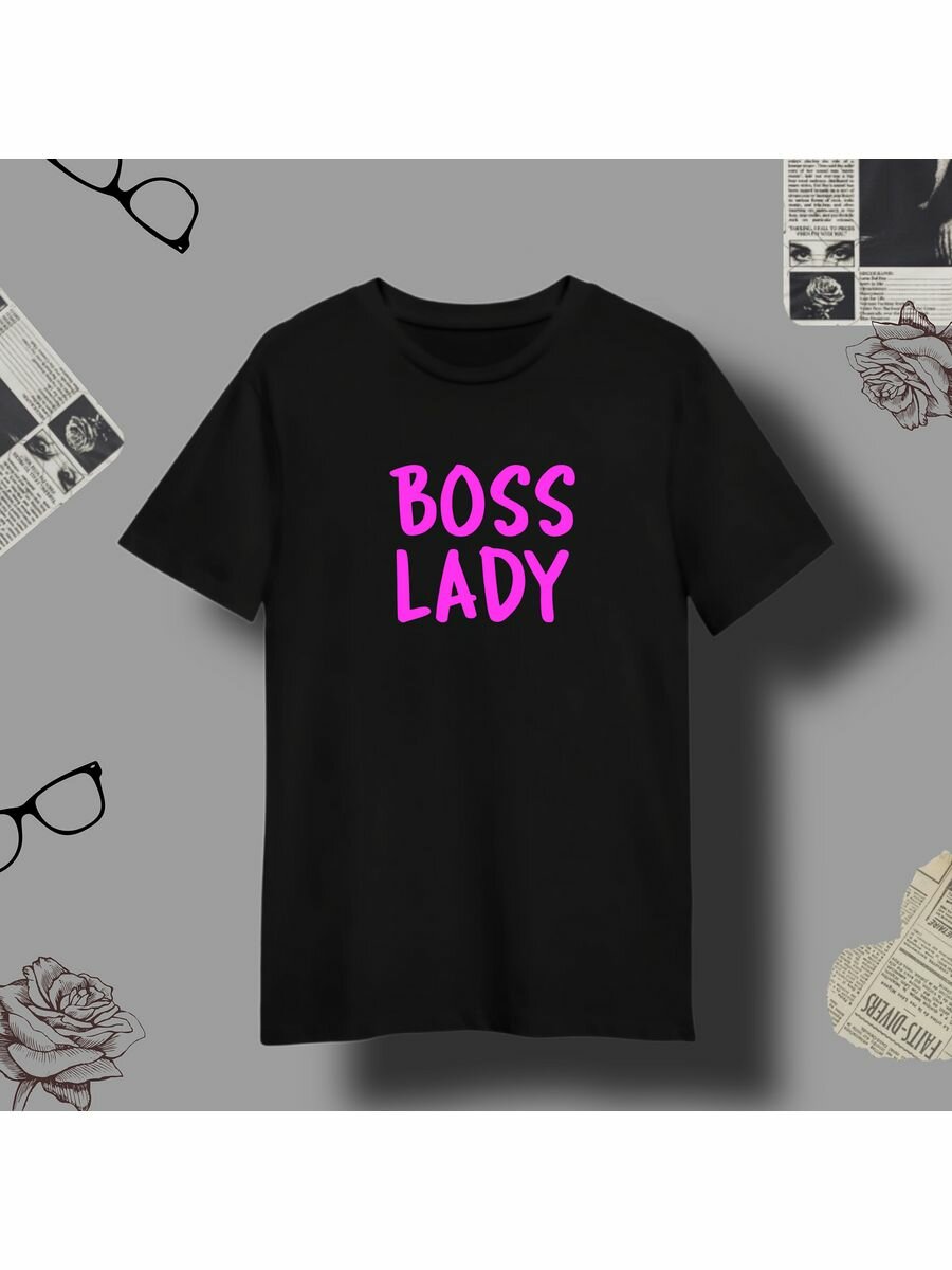 Футболка надпись boss lady леди босс