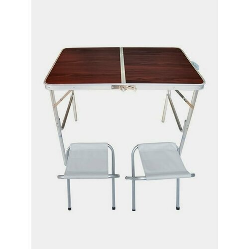 Стол туристический складной, 90*60 см, темный орех/ Туристический стол раскладной со стульями стол обеденный раскладной 60 60