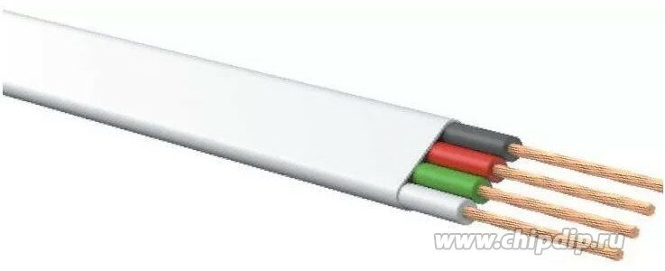 фото ШТЛП-4 (01-5101-3), Кабель телефонный 4 жилы ССА, белый (0.12мм х7)
