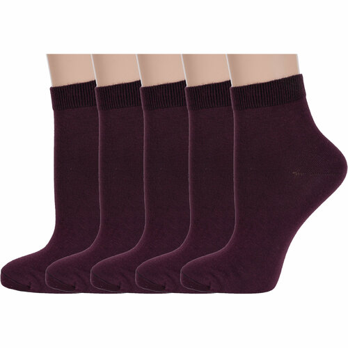 Носки RuSocks, 5 пар, размер 23-25, бордовый