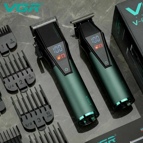 Профессиональный набор 2 в 1: машинка+триммер для волос, бороды и усов VGR V-677 набор для стрижки волос vgr v108 10 в 1