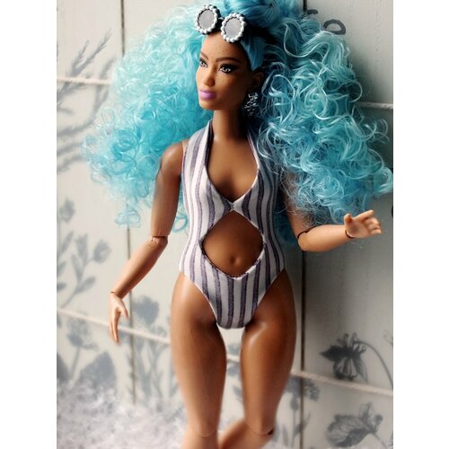 Купальник для Барби Пышка, сиренево-серый