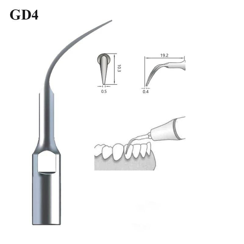 Насадка GD4 для скалера ультразвукового стоматологического , для снятия зубных отложений (подходит к DTE, Satelec, NSK). 1 шт. от Incidental