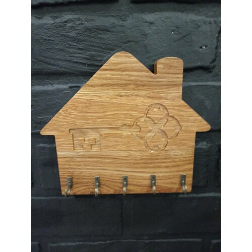 Ключница настенная, массив дуба с 5-ю крючками