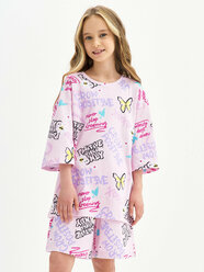 Пижама для девочки, KOGANKIDS, 611-314-23, пудровый набивка, 146 / 11 лет