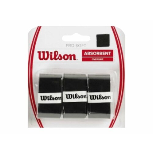 Намотка верхняя Wilson PRO Soft Absorbent 3шт. Черный намотка верхняя wilson pro overgrip sensation 12pk wh белый