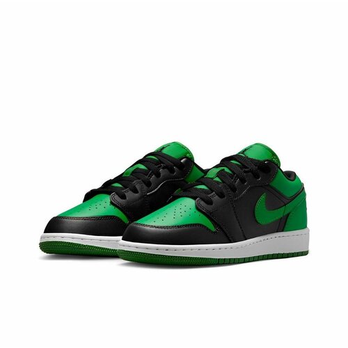 кроссовки nike air jordan 1 low размер 43 eu белый черный Кроссовки NIKE, размер 5.5 US, зеленый, черный