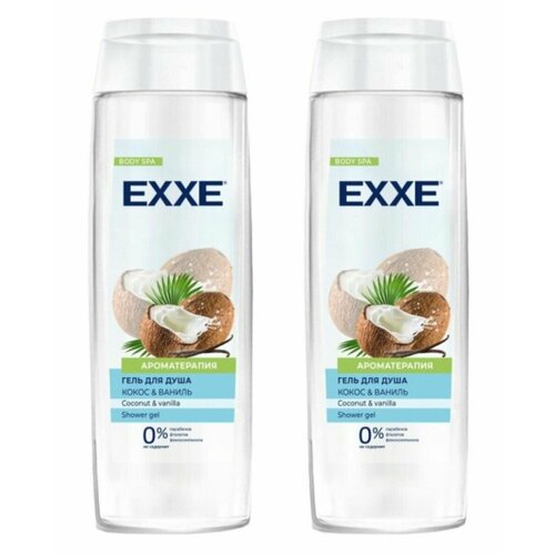 EXXE Гель для душа Кокос и ваниль, 400 мл, 2 штуки/ гель для душа exxe кокос и ваниль 400 мл