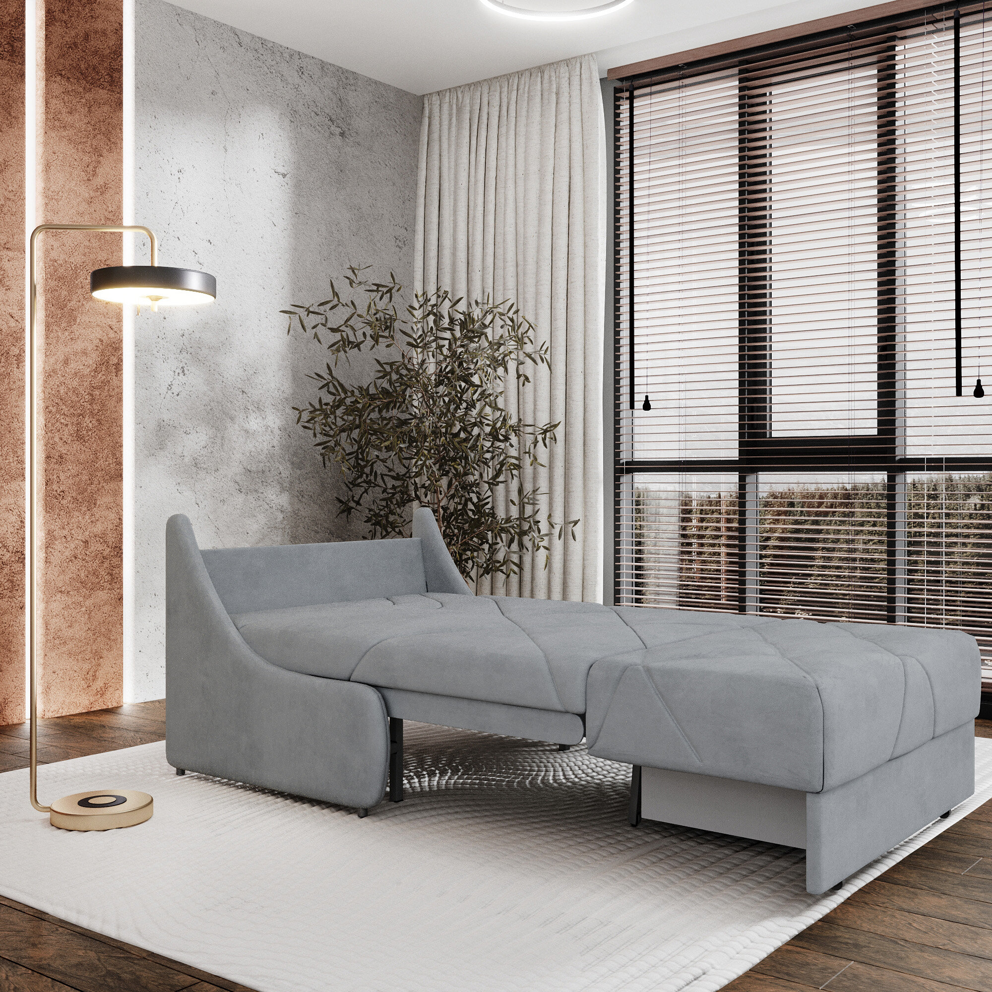 фото Кресло-кровать Клайд 102х108х96 серый