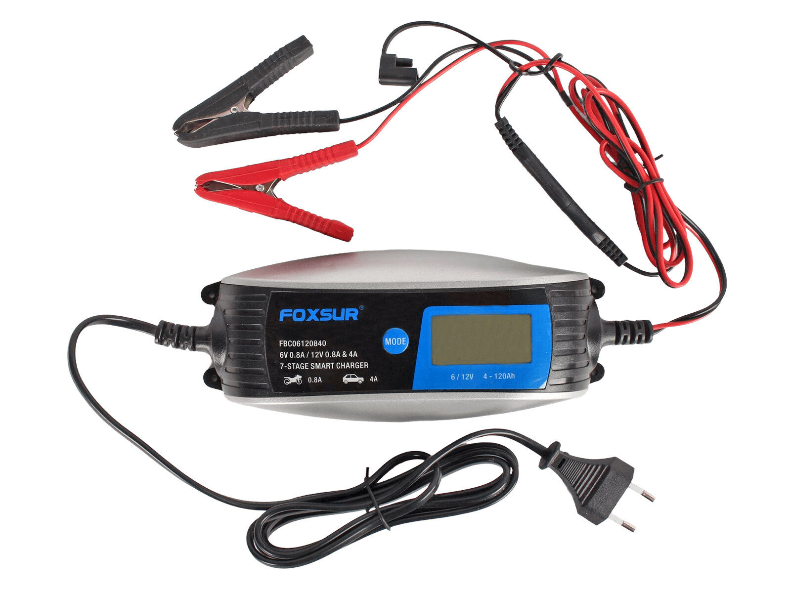 Устройство зарядное FOXSUR 12V/4А 6V/0.8A 220V