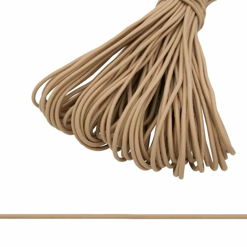 Шнур Нудольская фабрика Бежевый, 5,1 г/м, эластичность 140%, 3 мм, 30 м, С1038