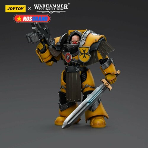 Подвижная фигурка JOYTOY Warhammer 40000 Imperial Fists Legion Cataphractii Terminator Squad Legion Cataphractii Sergeant with Power Sword жетон на цепочке warhammer 40000 имперские кулаки