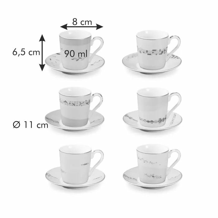 Сервиз кофейный Tescoma myCOFFEE Romance, 12 предметов, фарфор — фото 1