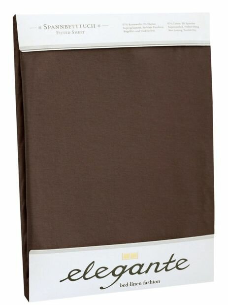 Простыня Elegante 6800/75, мако-сатиновая, 270 см x 290 см, шоколадный