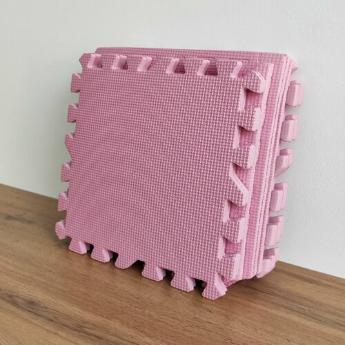 Коврик пазл мягкий 90х90 см цвет розовый 815₽